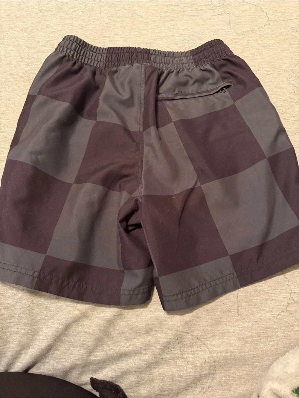 Vans Boys Black & Charcoal Check Swim/Board Shorts Size Large Relaxed Fit